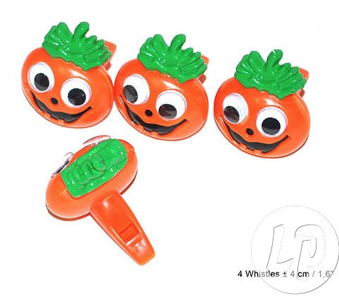 Lot de 4 sifflets Citrouille Halloween