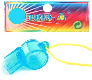 5 sifflets fantaisie en plastique